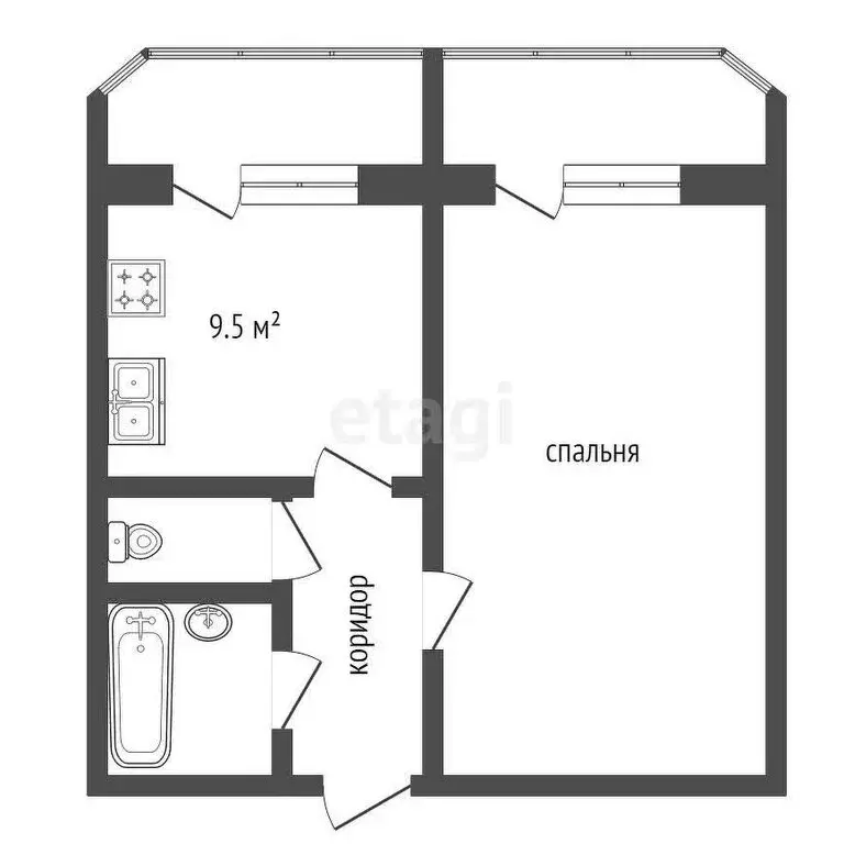 1-комнатная квартира: Домодедово, улица Текстильщиков, 31Г (38.3 м) - Фото 0