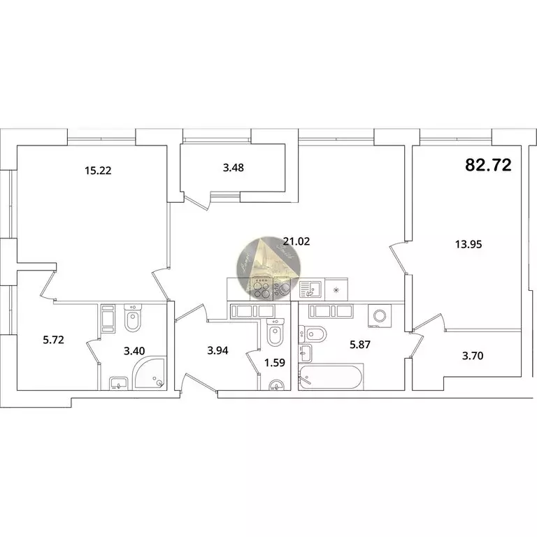 2-комнатная квартира: Санкт-Петербург, проспект Маршала Блюхера, 3к2 ... - Фото 1