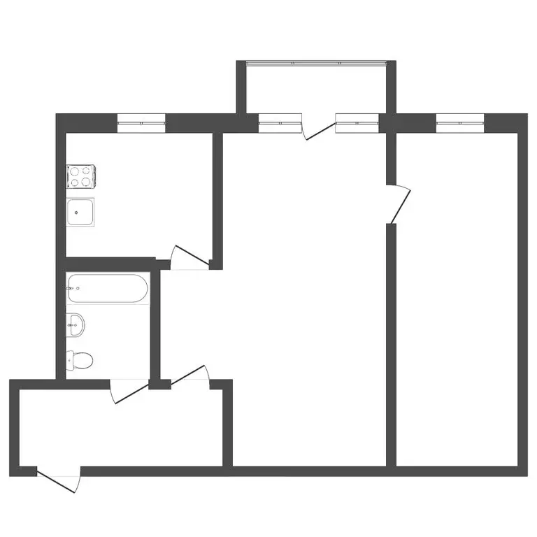 2-комнатная квартира: Тюмень, улица Новосёлов, 2Б (42 м) - Фото 0