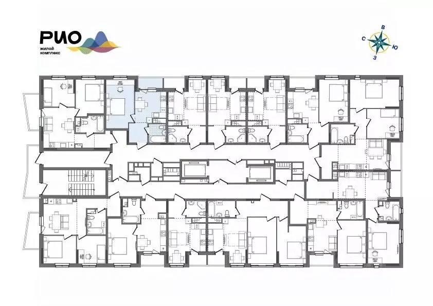 1-к кв. Удмуртия, Ижевск Воткинский жилрайон, Рио жилой комплекс, 2 ... - Фото 2