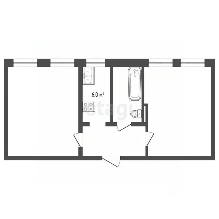 2-к кв. Кемеровская область, Кемерово Инициативная ул., 28 (48.6 м) - Фото 1