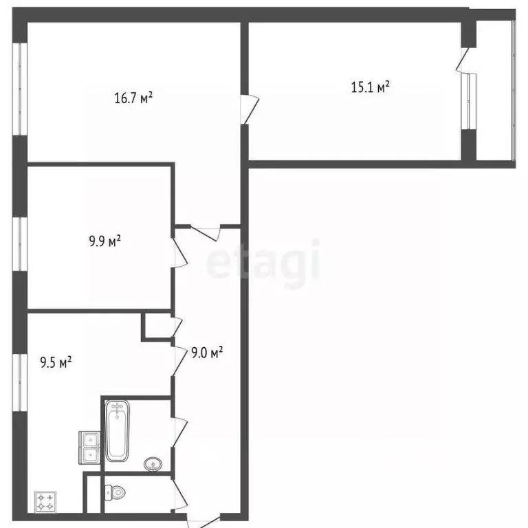 3-к кв. Ленинградская область, Кировск Новая ул., 3 (65.2 м) - Фото 1