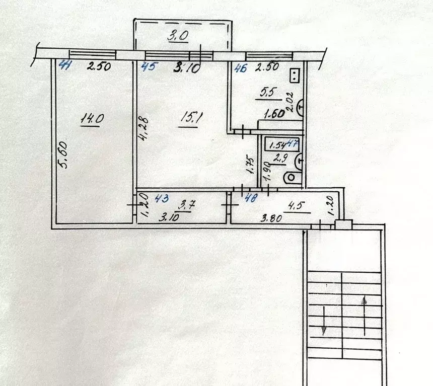 2-к кв. Самарская область, Самара Аэродромная ул., 103 (46.0 м) - Фото 2