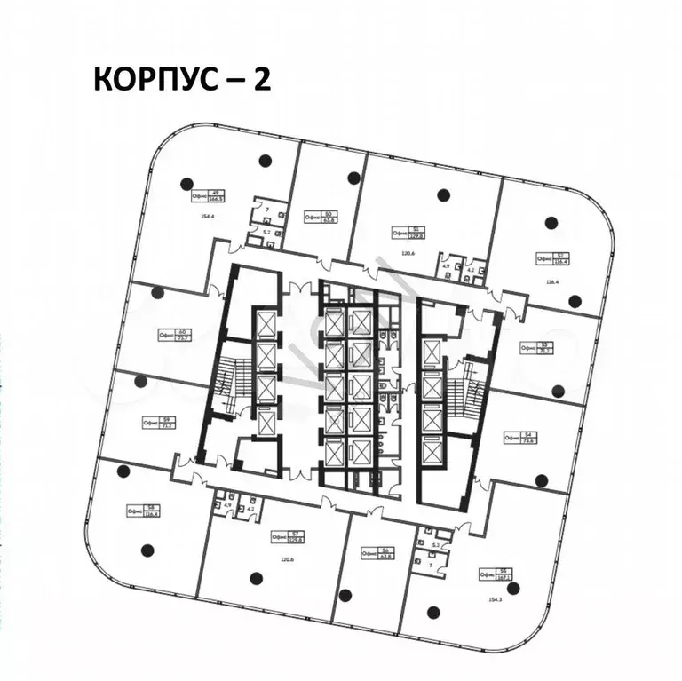 БЦ класса А офис 129,8 м2 - Фото 1