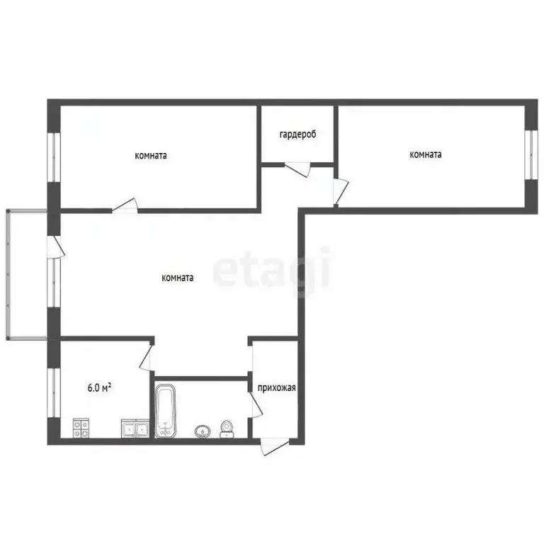 3-к кв. Ярославская область, Ярославль Автозаводская ул., 67 (52.0 м) - Фото 1