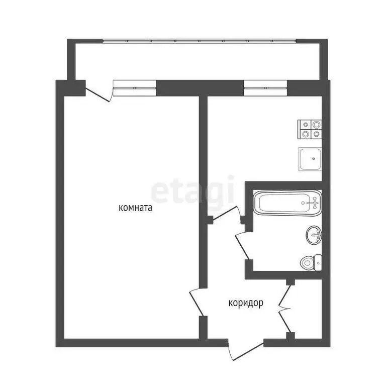 1-комнатная квартира: Челябинск, улица Дзержинского, 8 (30 м) - Фото 0