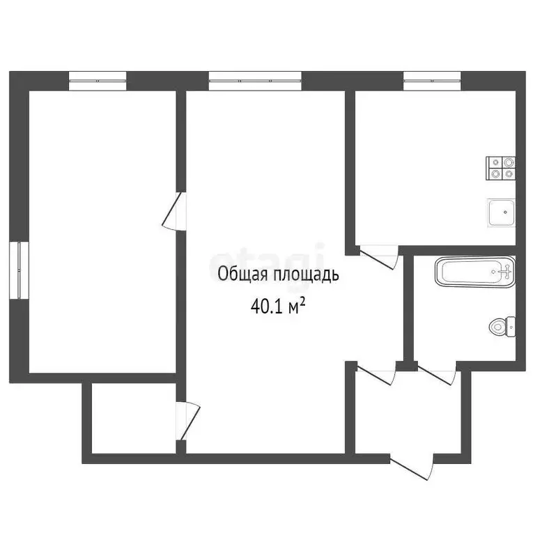 2-комнатная квартира: Прокопьевск, проспект Шахтёров, 65 (40.1 м) - Фото 0