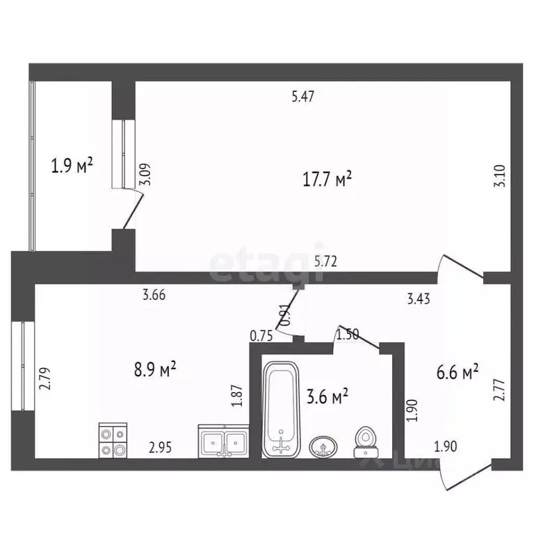 1-к кв. Мордовия, Саранск Московская ул., 36 (37.1 м) - Фото 2