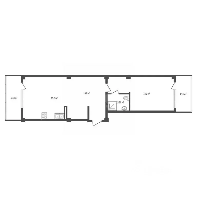 2-к кв. Севастополь проезд Рубежный, 28 (66.8 м) - Фото 2