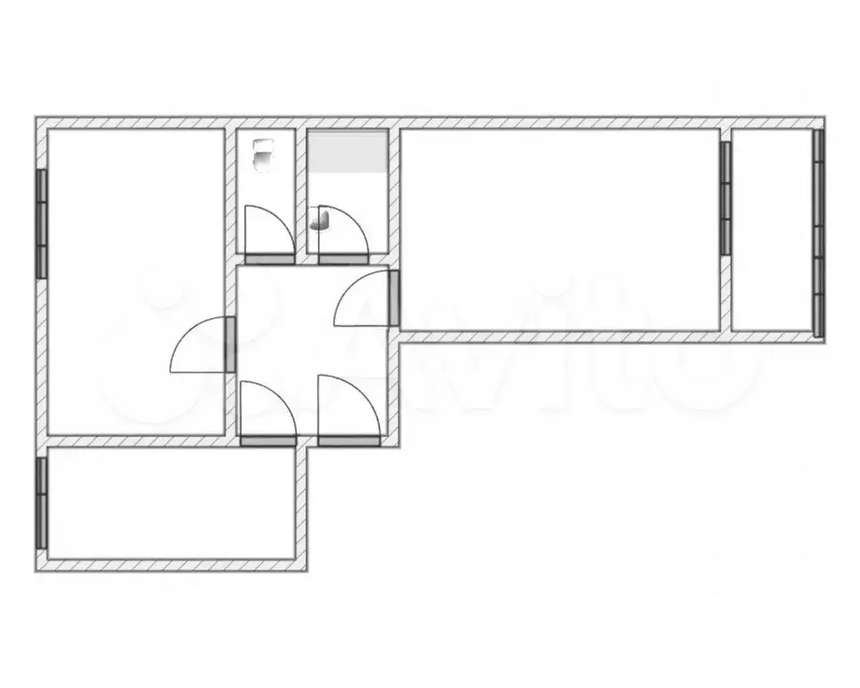 2-к. квартира, 61 м, 5/5 эт. - Фото 0