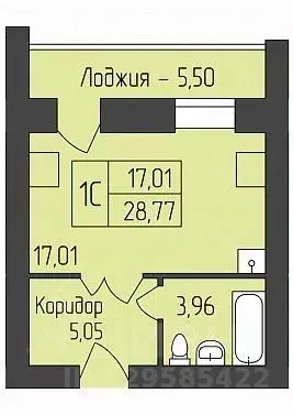 Студия Новосибирская область, Новосибирск ул. Юности, 7 (28.77 м) - Фото 0
