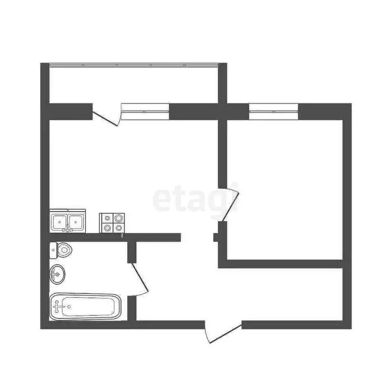 Квартира-студия: Сочи, микрорайон Новый Сочи, переулок Рахманинова, ... - Фото 1