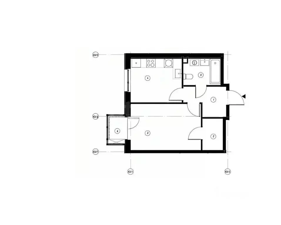 1-к кв. Татарстан, Казань ул. Гаврилова, 7к1 (38.26 м) - Фото 2
