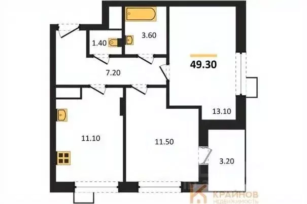 2-к кв. Воронежская область, Воронеж бул. Содружества, 6 (49.3 м) - Фото 0