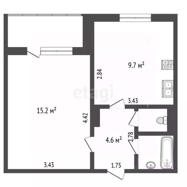 1-к кв. Московская область, Одинцовский городской округ, ВНИИССОК пгт ... - Фото 2