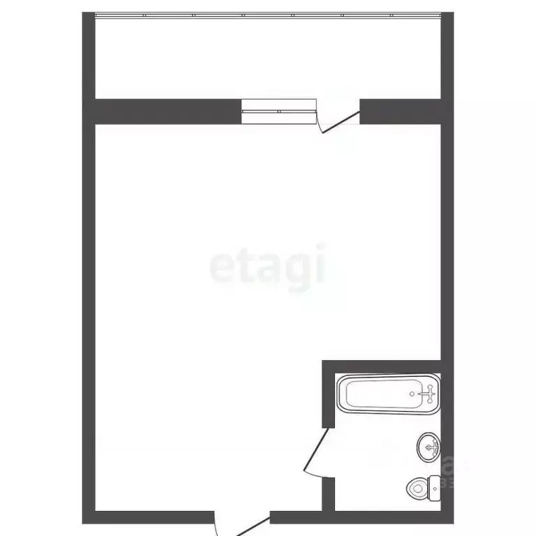 Студия Тюменская область, Тюмень ул. Тимофея Чаркова, 81 (29.0 м) - Фото 2