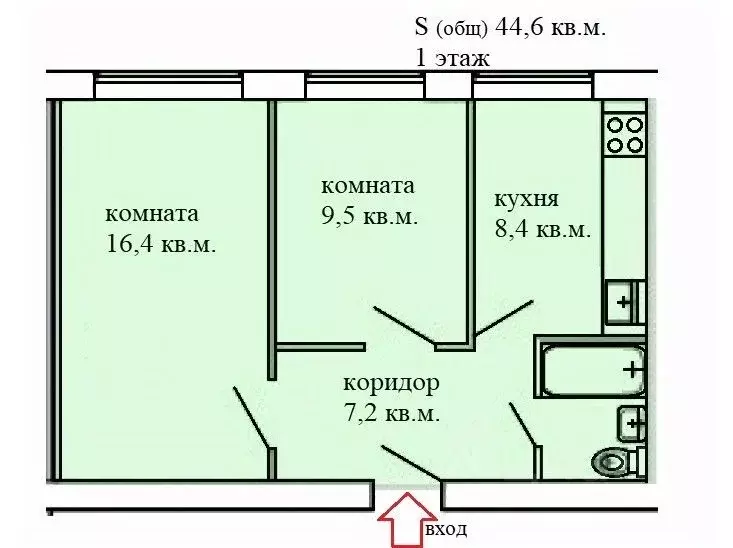 2-к кв. Архангельская область, Архангельск 1-й Ленинградский пер., 17 ... - Фото 1