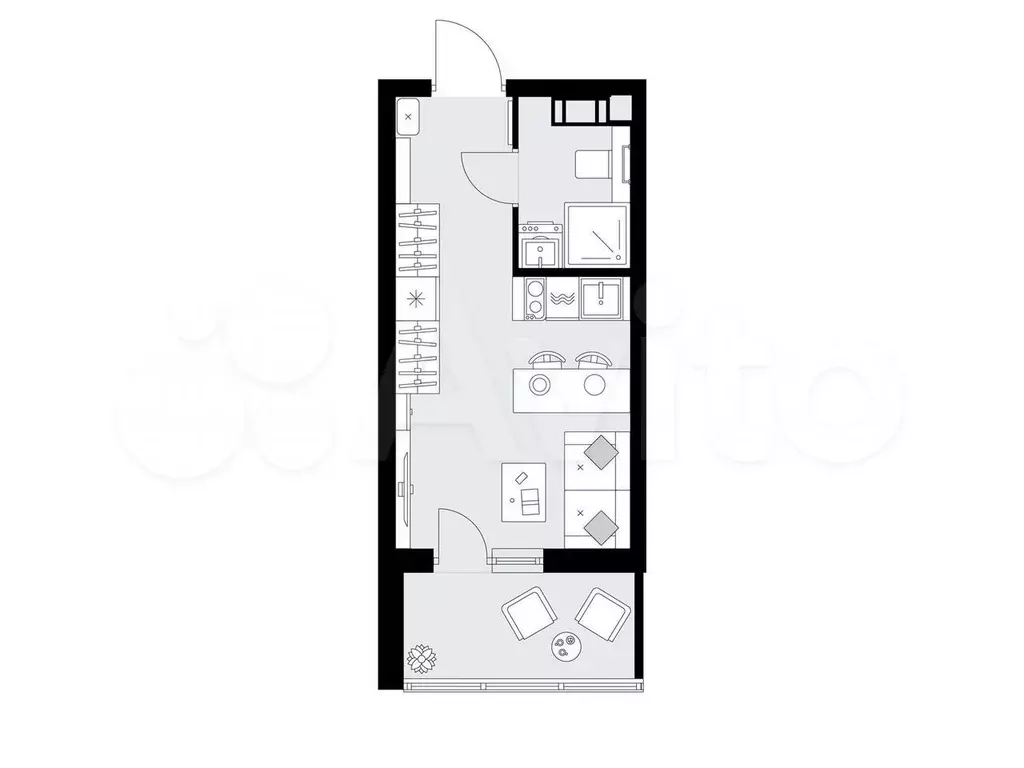 Квартира-студия, 21,6 м, 6/9 эт. - Фото 0
