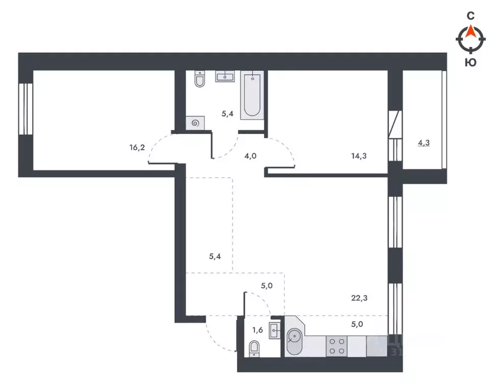 3-к кв. Кировская область, Киров ул. Капитана Дорофеева, 24 (83.5 м) - Фото 1