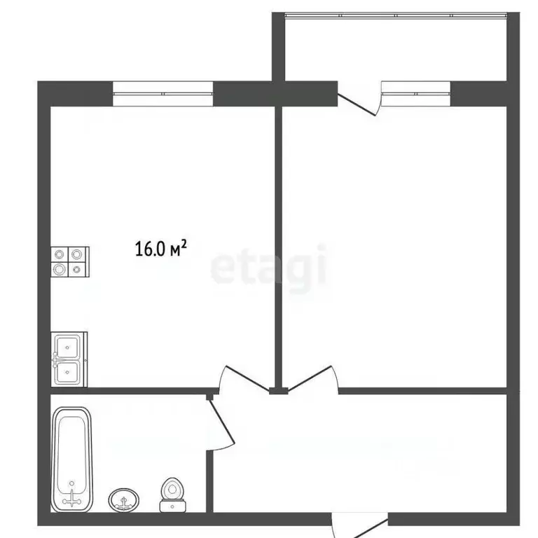 1-к кв. Татарстан, Набережные Челны бул. Кол Гали, 14А (45.6 м) - Фото 2