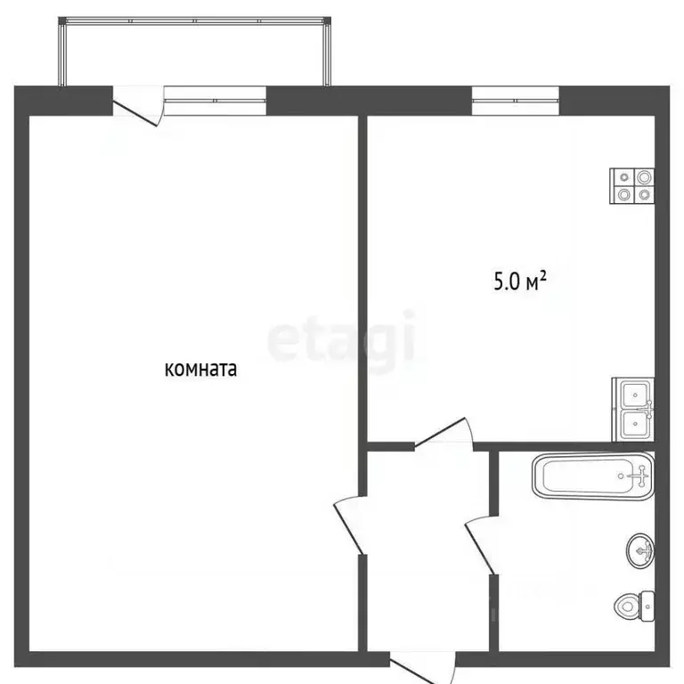 1-к кв. Владимирская область, Муром Ленинградская ул., 29 (32.4 м) - Фото 2