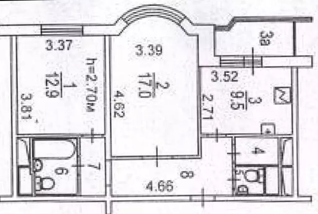 Квартира, 2 комнаты, 55.6 м - Фото 0