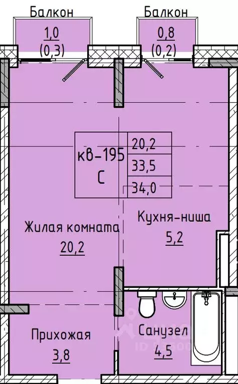 1-к кв. Забайкальский край, Чита просп. Маршала Жукова (34.0 м) - Фото 0