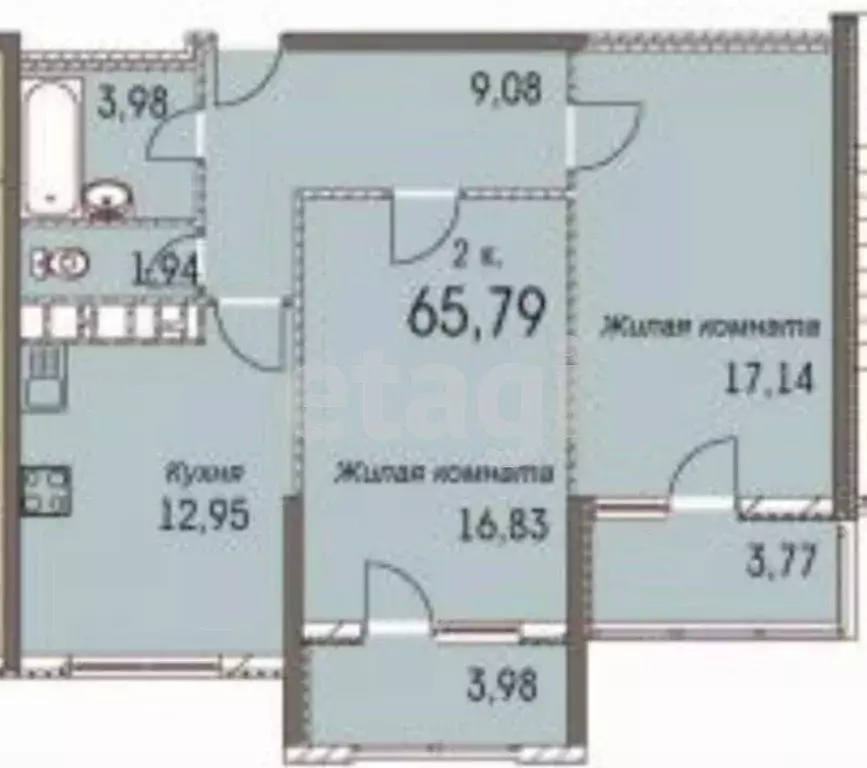 2-к кв. Краснодарский край, Анапа ул. Шевченко, 288Б (66.0 м) - Фото 1