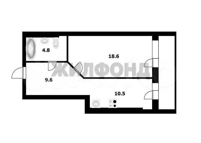 1-к. квартира, 43,5 м, 7/9 эт. - Фото 0