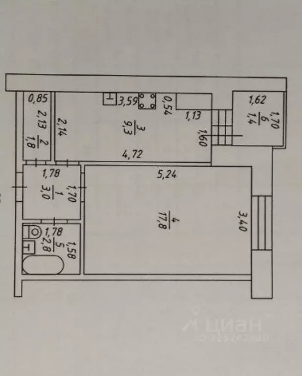 1-к кв. Татарстан, Казань ул. Побежимова, 53 (34.7 м) - Фото 2