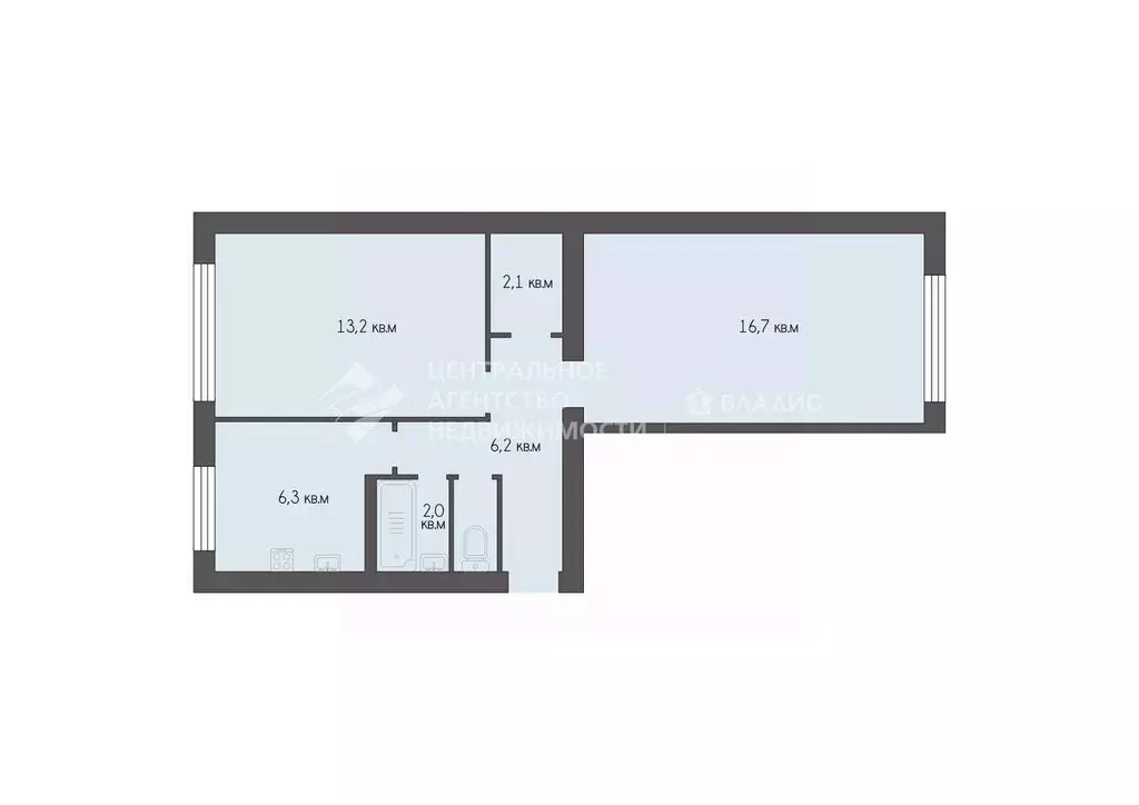2-к кв. Рязанская область, Касимов Приокский мкр, 3 (47.6 м) - Фото 2