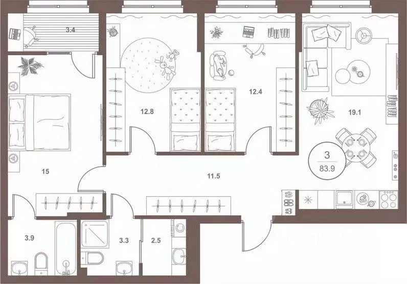 3-к кв. Пензенская область, Пенза Арбеково жилрайон, Дальнее Арбеково ... - Фото 1