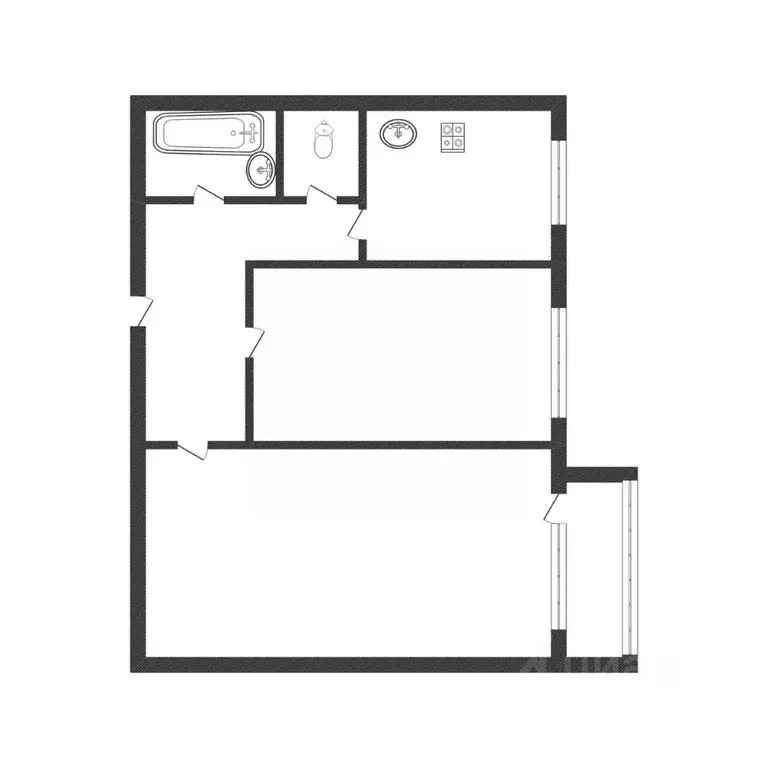 2-к кв. Смоленская область, Вязьма Московская ул., 25 (52.6 м) - Фото 2