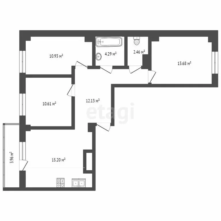 3-комнатная квартира: Патрушева, улица Фёдора Достоевского, 20 (69.5 ... - Фото 1
