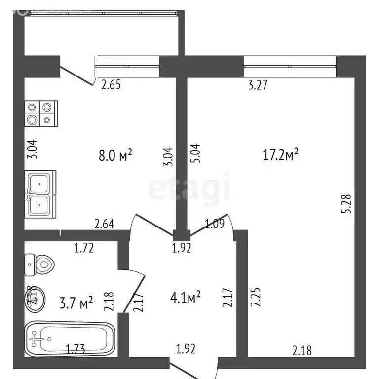 1-комнатная квартира: Тамбов, Свободная улица, 4к8с1 (30.9 м) - Фото 1
