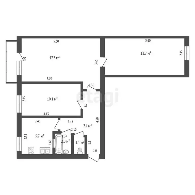 3-комнатная квартира: Рузаевка, бульвар Горшкова, 5А (57.7 м) - Фото 0