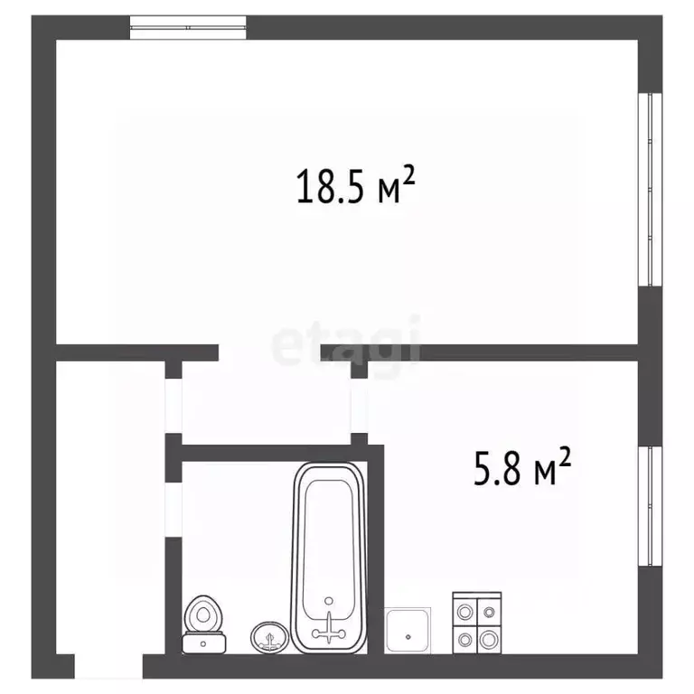 1-к кв. Воронежская область, Воронеж ул. Космонавтов, 7 (30.0 м) - Фото 1