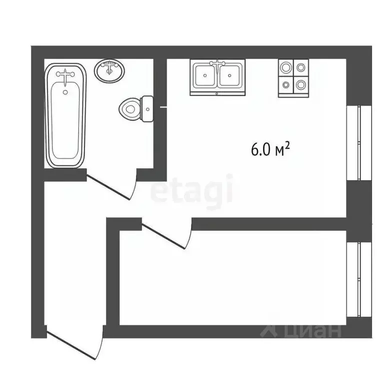 1-к кв. Крым, Феодосия ул. Федько, 64 (27.8 м) - Фото 1