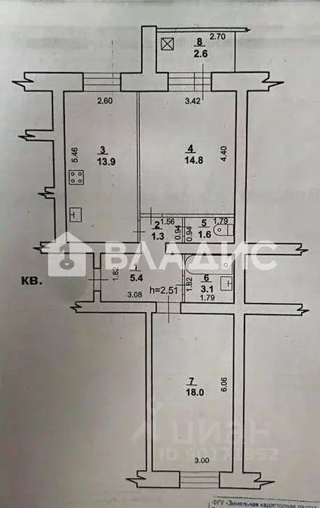 2-к кв. Башкортостан, Стерлитамак ул. Артема, 116А (58.1 м) - Фото 2