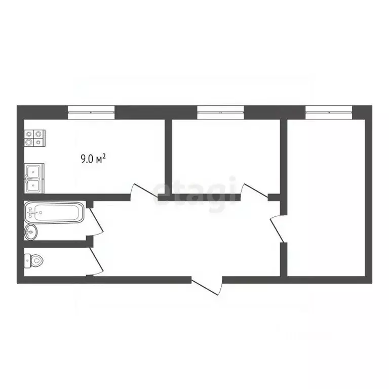 2-к кв. Калужская область, Калуга ул. Петра Тарасова, 15 (49.0 м) - Фото 2