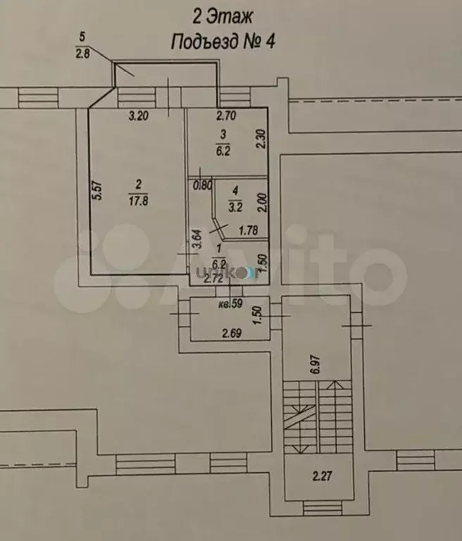 1-к. квартира, 33,4 м, 2/6 эт. - Фото 0