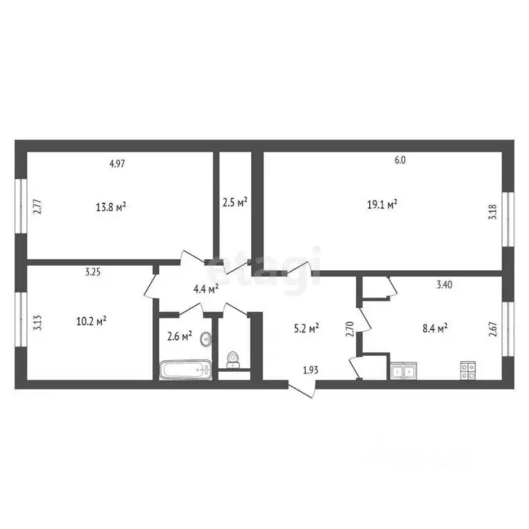 3-к кв. Ямало-Ненецкий АО, Новый Уренгой Юбилейный мкр, 3/3 (68.6 м) - Фото 1