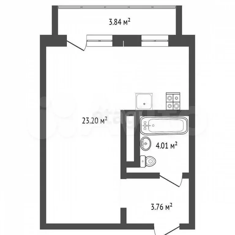 Квартира-студия, 30,7 м, 3/10 эт. - Фото 0