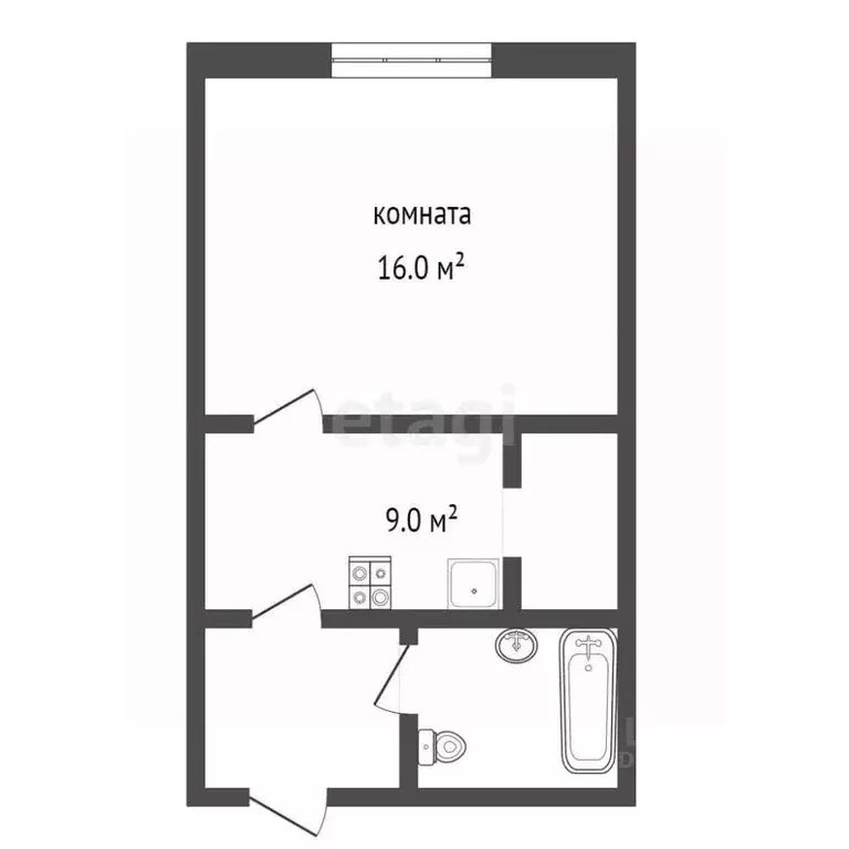 Комната Тюменская область, Тюмень проезд Геологоразведчиков, 55 (25.2 ... - Фото 2