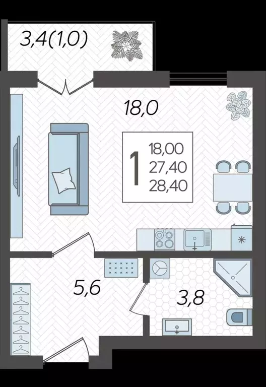 Продаётся квартира-студия, 27.2 м - Фото 1