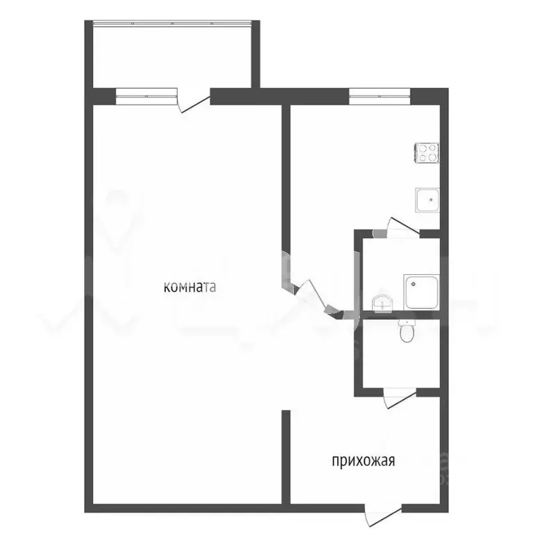 1-к кв. Ханты-Мансийский АО, Сургут ул. Грибоедова, 1 (33.0 м) - Фото 1