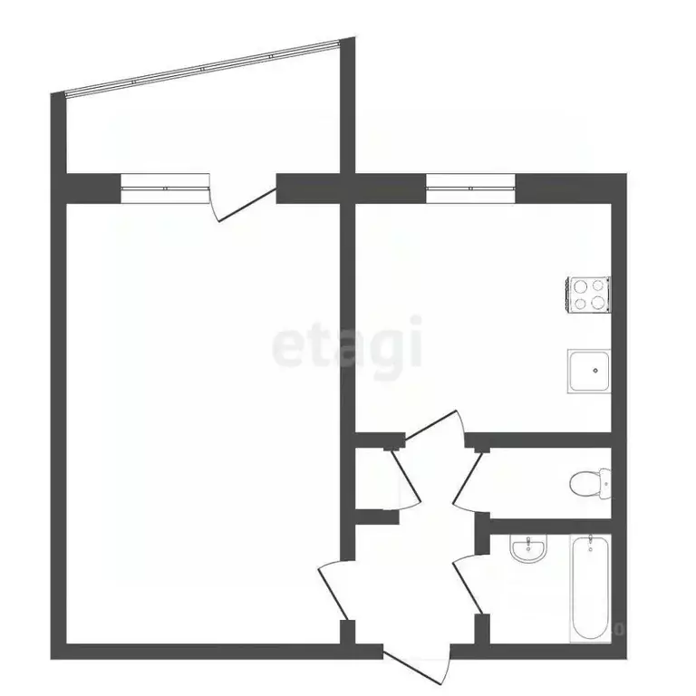 1-к кв. Тюменская область, Тюмень ул. Осипенко, 84 (32.5 м) - Фото 2