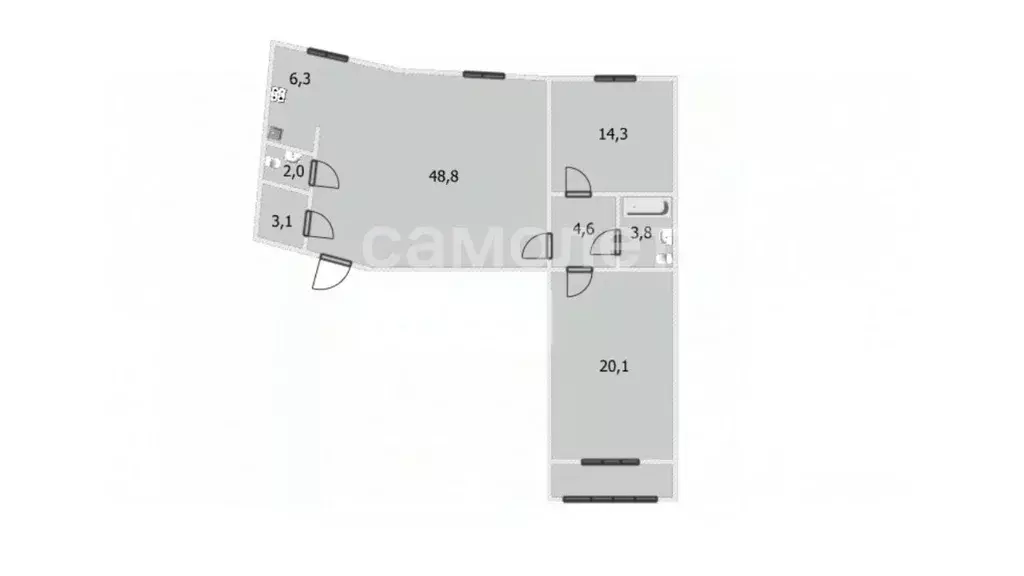 3-к кв. Башкортостан, Уфа ул. 8 Марта, 19 (100.2 м) - Фото 2