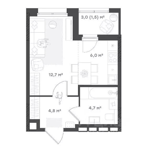 Студия Ярославская область, Ярославль проезд 2-й Брагинский, 10 (29.7 ... - Фото 2