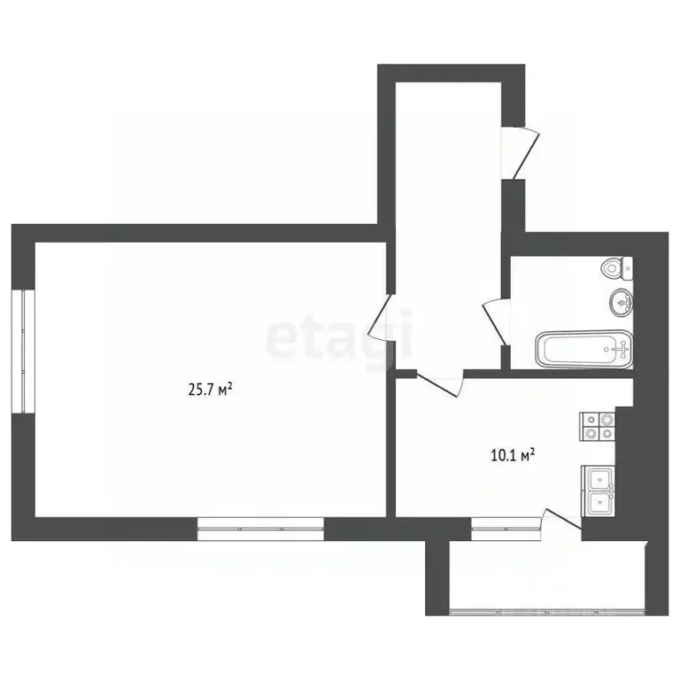 1-к кв. Калининградская область, Калининград Елизаветинская ул., 8 ... - Фото 1